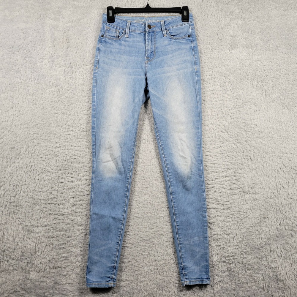 Old‎ Navy Rockstar High Rise Skinny Jeans Women Size 2 Light Wash Denim *